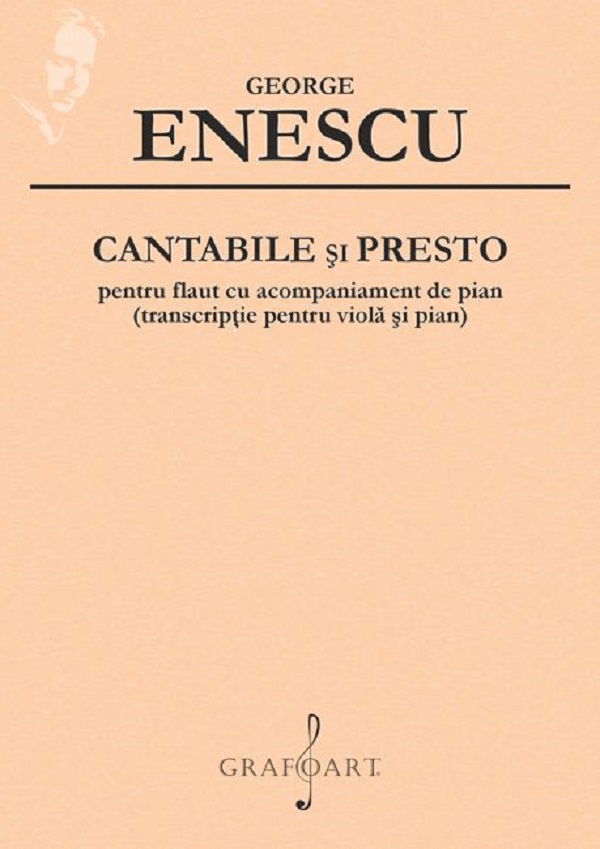 Cartea Cantabile și Presto pentru flaut cu acompaniament de pian de George Enescu