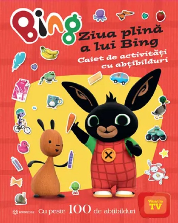 Cartea Bing: Ziua plină a lui Bing. Caiet de activități cu abțibilduri – Editura BOOKZONE