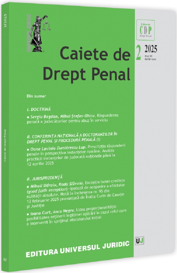 Caiete de Drept Penal Nr.2 din 2025,  – copertă