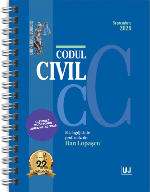 Codul civil. Septembrie 2026 Ed. Spiralată, Dan Lupascu – copertă