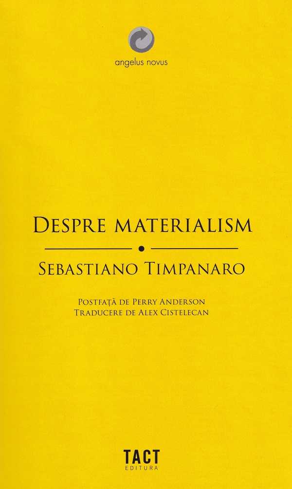 Despre materialism, Sebastiano Timpanaro – copertă