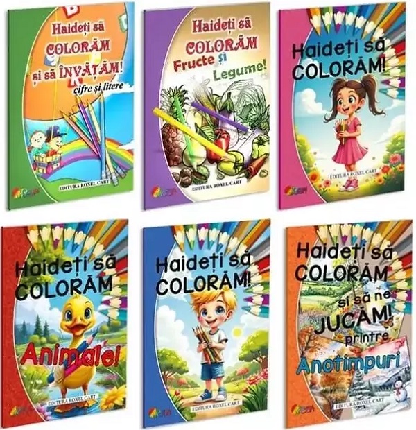 Cartea Pachet 6 cărți: Haideți să colorăm! – Editura ROXEL CART