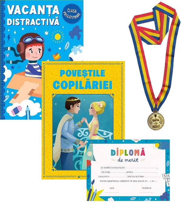 Cartea Pachet: Vacanța distractivă. Poveștile copilăriei + Diplomă + Medalie - Clasa pregătitoare de Marioara Minculescu, Elena Oltean, Aurelia Seulean
