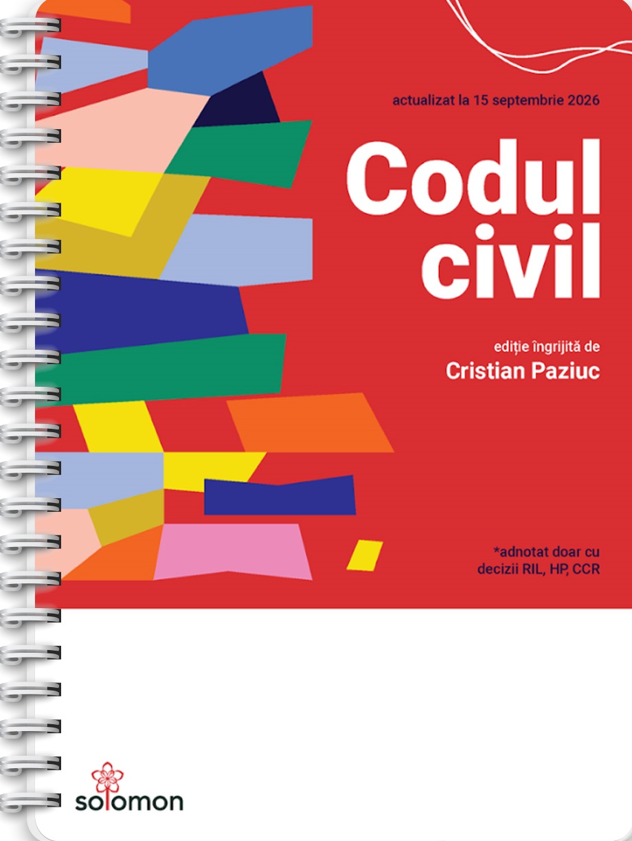 Cartea Codul civil Act.15 septembrie 2026 Ed.Spiralată de Cristian Paziuc