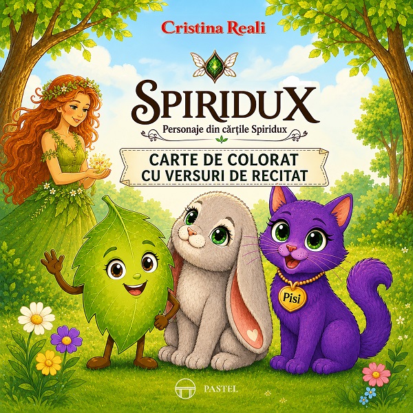 Cartea Spiridux. Personaje din cărțile Spiridux. Carte de colorat cu versuri de Cristina Reali – Editura PASTEL