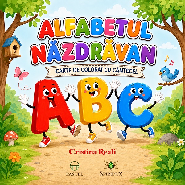 Cartea Alfabetul năzdrăvan. Carte de colorat cu cântecel de Cristina Reali – Editura PASTEL