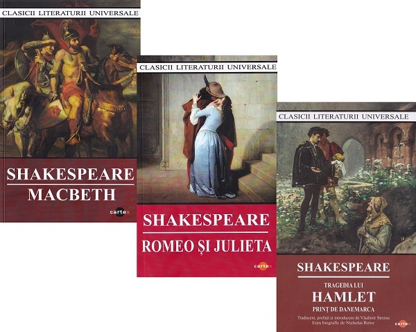 Pachet 3 cărți: Macbeth + Romeo și Julieta + Tragedia lui Hamlet 