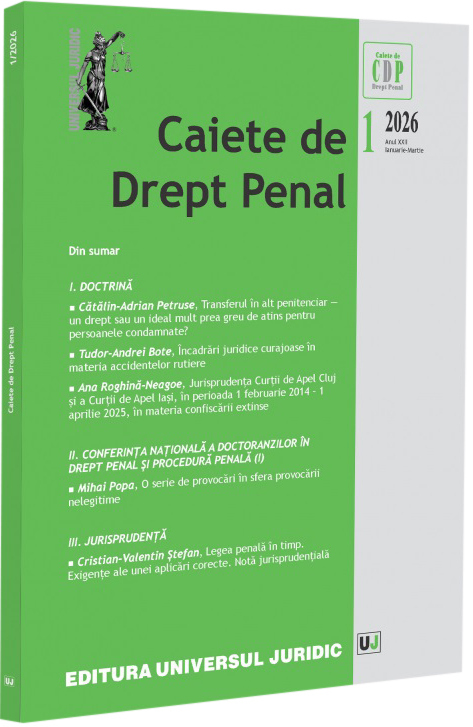 Cartea Caiete de Drept Penal Nr.1 din 2026  de 