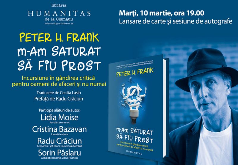 „M-am săturat să fiu prost” – lansare de carte la Humanitas din Cişmigiu