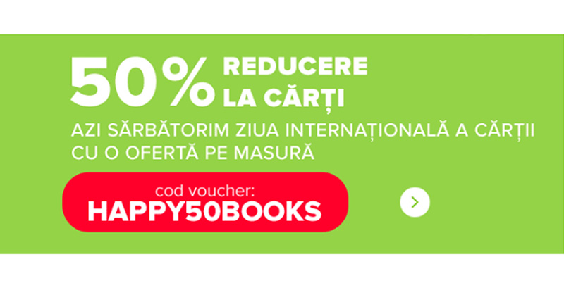 50% Reducere la cărți de Ziua Internațională a Cărții