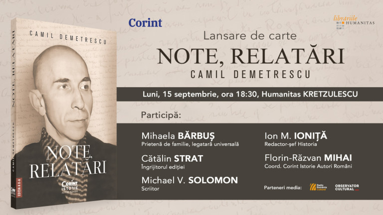 Lansare carte: „Note, relatări” de Camil Demetrescu – o mărturie esențială despre diplomația românească și actul de la 23 august 1944